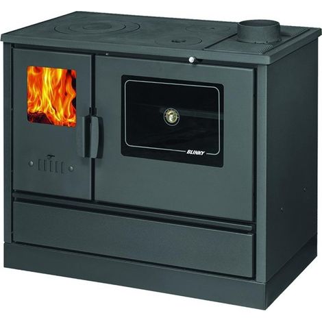 Blinky 98113-40 Lina Cucina a Legna con Forno Porta Vetro 7,9 kW 4 stelle 30-50 m² colore Antracite