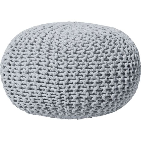 Pouf CONRAD Baumwolle Hellgrau