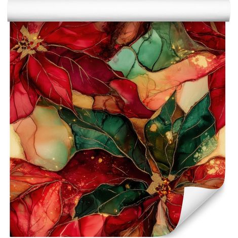 Papier peint encre rouge, bordeaux et orange pour salon et chambre 50x1000 (1/5)