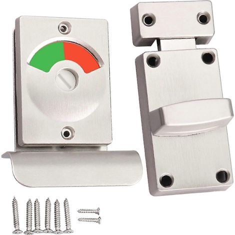 Serrure de porte avec indicateur en acier inoxydable pour WC - Maison vacante - Disponible pour salle de bain (1/5)