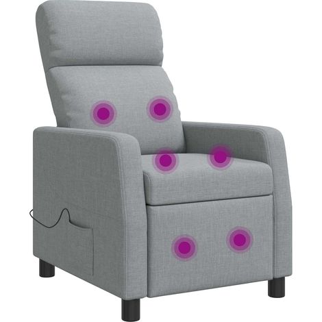 Silla de masajes reclinable Gris Claro Tela vidaXL (1/5)