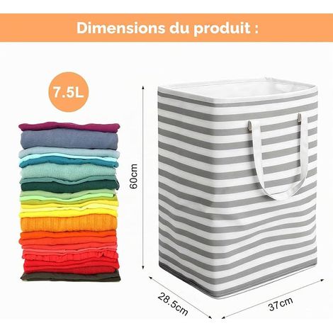 Laundry Basket with Lid, Narrow Laundry Bag, Foldable, Bamboo Wood, White