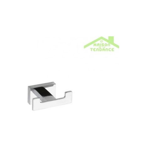 Patère double murale laiton chromé PLAZA 3,5x8x5 cm (1/3)