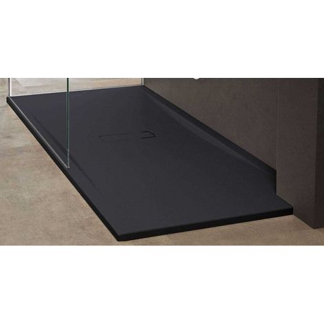 Receveur de douche noir ultraplat recoupable NOVELLINI CUSTOM 160x70 cm - H 3,5 cm (1/5)