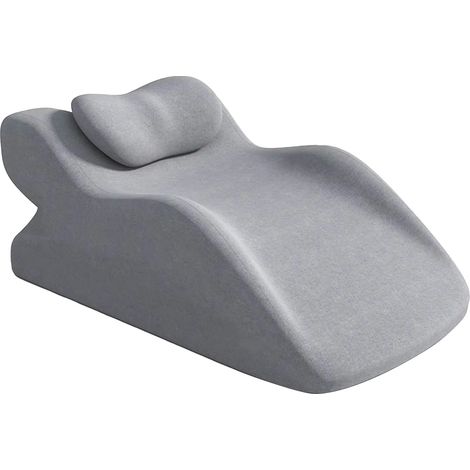 Cuscino a cuneo, design ergonomico, supporto per elevazione delle gambe, grigio chiaro (1/2)