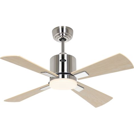 Ventilateur de plafond ECO NEO III 92, Chrome brossé - Noyer/Cerisier, Wi-Fi avec éclairage (1/2)
