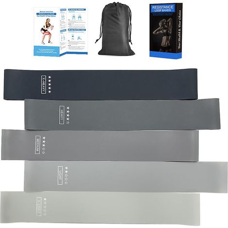 bande Lastique Fitness, Gris-elastique De Sport Musculation Avec 5 Niveaux De Rsistance Matriau Rsistant Bandes De Resistance Pour Musculation Gym (1/5)