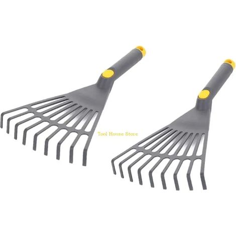 (pour gris) Râteaux en plastique à neuf dents, adaptés au jardinage et à l'agriculture : aération efficace du sol, aménagement paysager, désherbage. (1/5)