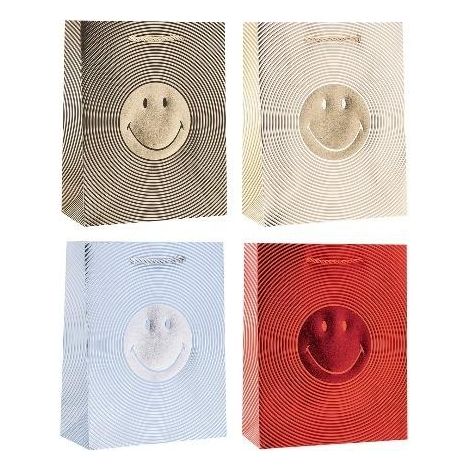 Borsa decorativa 18x23x8cm con stampa a caldo e motivo a rosette miste