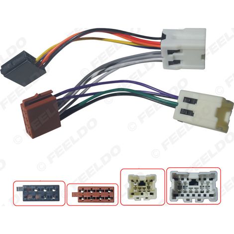 Compatible with Nissan 2003+ ISO conversion power cable, car DVD/CD audio/video connection cable and audio adapter harness. (1/5)