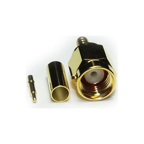 Connecteur SMA RS PRO Mâle Droit, raccordement A sertir 50O Montage sur câble ( Prix pour 1 )