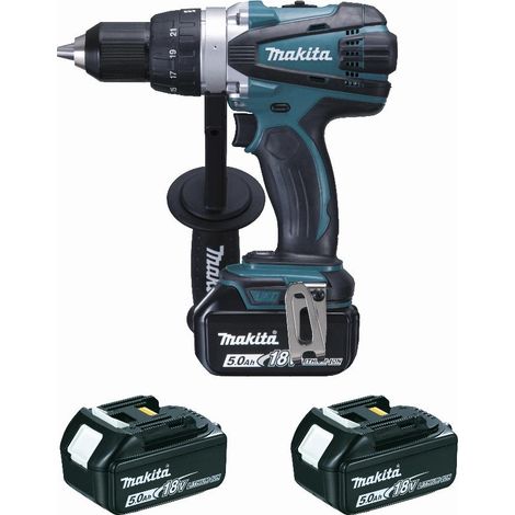 Makita – Perceuse-visseuse 45Nm avec 3 batteries 18V 5.0Ah – Moteur Brushless – Couple 45Nm pour perçage béton – DDF458RT3J