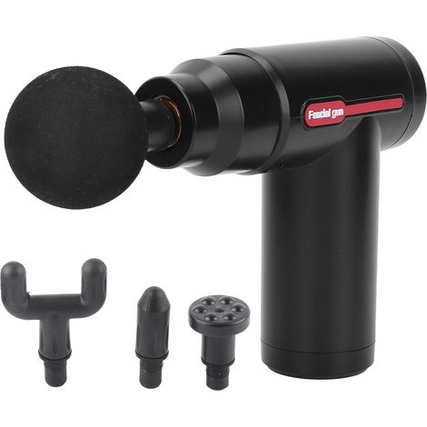 Pistolet de massage électrique pour la musculation, massage des fascias, mini masseur musculaire relaxant en profondeur, noir (1/5)