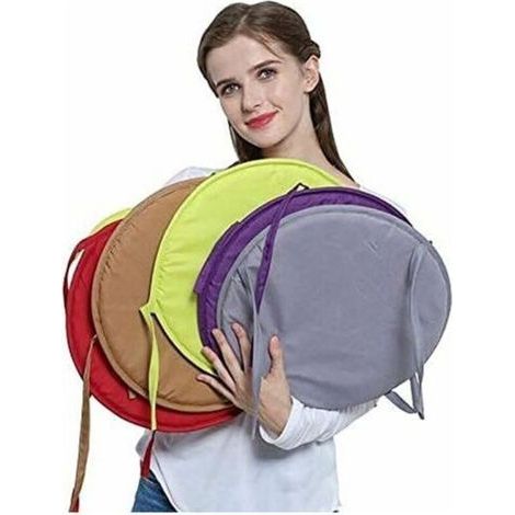 Set mit 4 runden Kissen, 38 cm Durchmesser – Weiches, formstabiles Polyester – Optimaler Komfort für Ess- und Bürostühle (1/5)