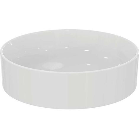 Lavabo CONCA 450x450x110mm, redondo blanco sin orificio para grifería, sin rebosadero IDEAL STANDARD (1/5)