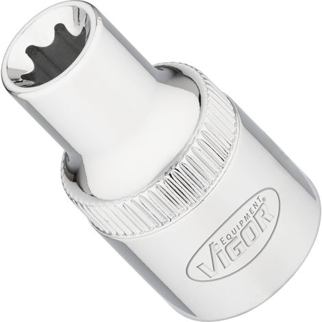 VIGOR Steckschlüsseleinsatz, 1/2 (12,5 mm) Vierkant hohl, Außen TORX Profil, SW E10 (1/2)
