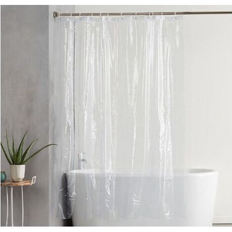 Duschvorhangfutter, 180 x 200 cm – Wasserdichter, transparenter Duschvorhang mit 12 rostfreien Ösen für Bad und Dusche (1/3)