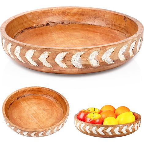 Holzschale zum Servieren von Snacks, Salaten, Obst, 30,5 cm, 2,5 l, vilde 259690 (1/5)