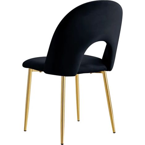 Lot de 4 chaises TEDDY Gold velours - Noir (1/5)