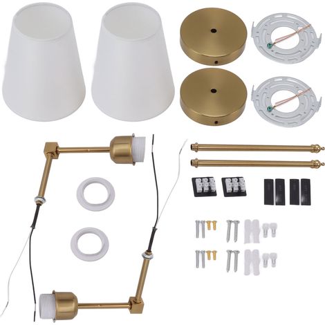 Appliques Murales Set de 2 Luminaire de Salle de Bain Connecté avec Douille Blanche E26/E27 Lampe Murale Gold 85-265V (1/5)
