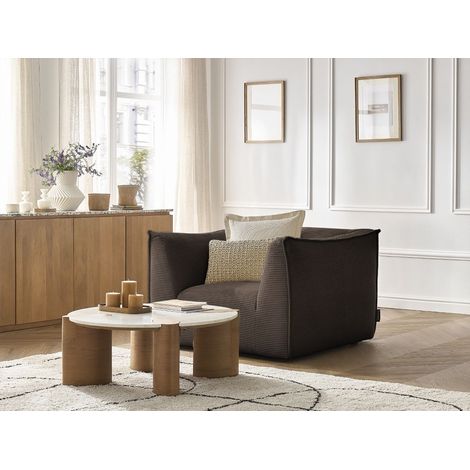 BOBOCHIC - Fauteuil GIORGIA velours côtelé Marron (1/5)