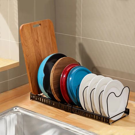 Expandable Pot Pan Lid Rack Pan Organiser with 10 Dividers (1/5)