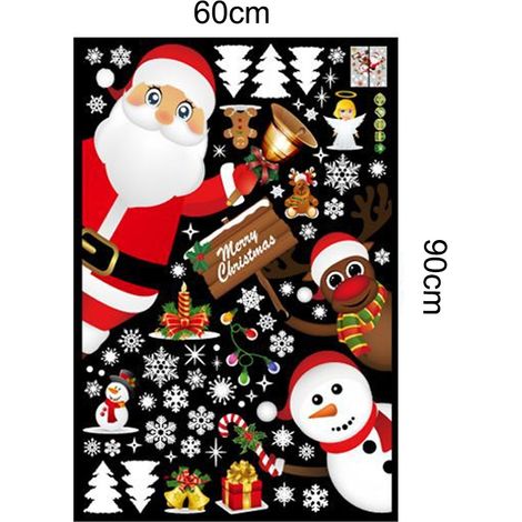 Autocollant De Noel - Autocollant Fenêtre Noël Détachable - Pour Vitre Miroir Porte En Verre - 12 Pièces (1/5)
