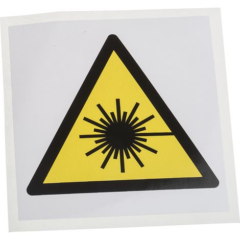 Panneau de danger, avec pictogramme : Avertissement de faisceau laser " " , Auto-adhésif ( Prix pour 1 )
