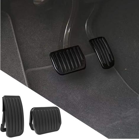 2pcs Coussinets de Pédale D'Embrayage, Pédales de Voiture, Pédales Antidérapantes Universelles de Voiture, Voiture Universelle Pédale Frein a Essence Automatique Antidérapante(Noir) (1/4)