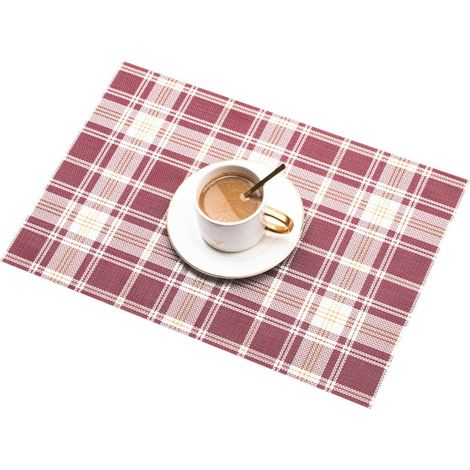Placemat - 45 x 30 cm - Tissu PVC Antidérapant - Isolation Thermique - Pour Table à Manger et Cuisine - Lot de 4 (1/5)
