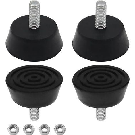 4 Pièces Pied de Meuble, Silent Bloc M6 x 16 mm Pied de Table a Visser, Base 32 mm, Pied Caoutchouc Peut Etre Utilisé pour Les Meubles, Tables et Chaises, Canapés