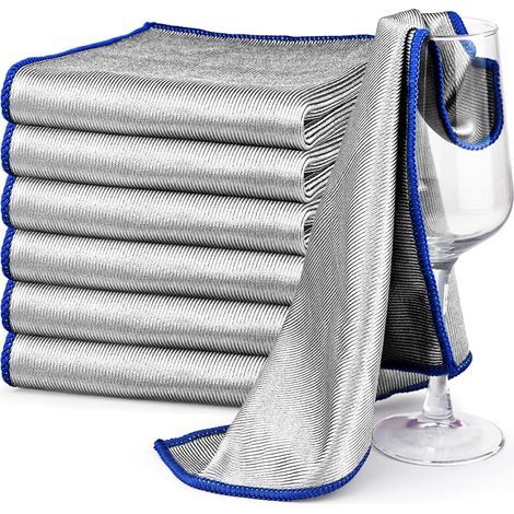 6x Microfiber Cloths, Double-Sided Absorbent, Streak-Free Polishing, for Kitchen, Car, Glass (1/5)