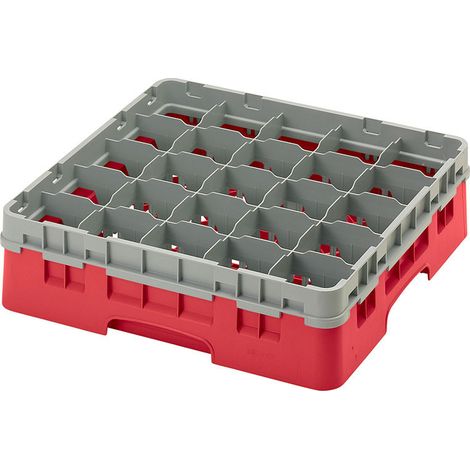 Casiers de lavage haut max 11.4 cm - 50 x 50 x 14.3 cm - Rouge Rosé - Lot de 5 - Cambro
