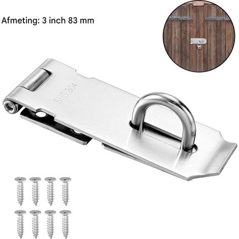 Support de cadenas – Acier inoxydable – Loquet de sécurité robuste pour porte – 1 pièce – Argent (1/5)