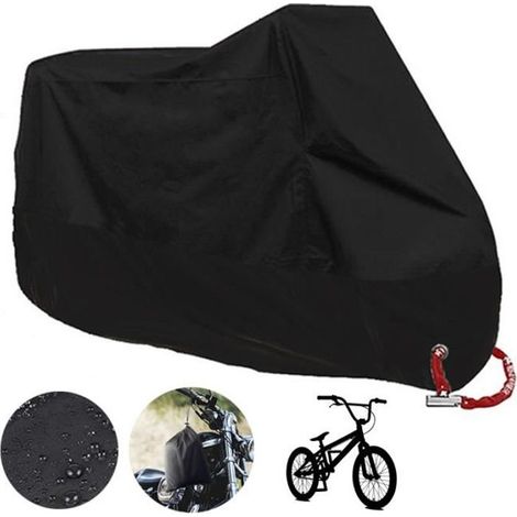 1x Housse moto, Polyester 190T, Imperméable, Anti-UV, Trou antivol 3,8cm, Pour moto 2m (1/4)
