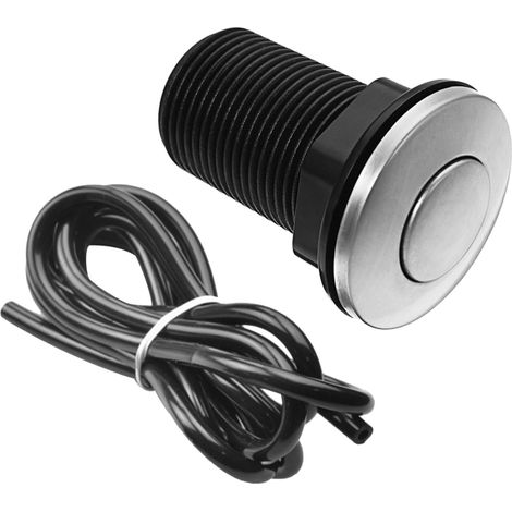 Bouton pneumatique, 32mm, inox, noir, pour broyeur de déchets (1/5)