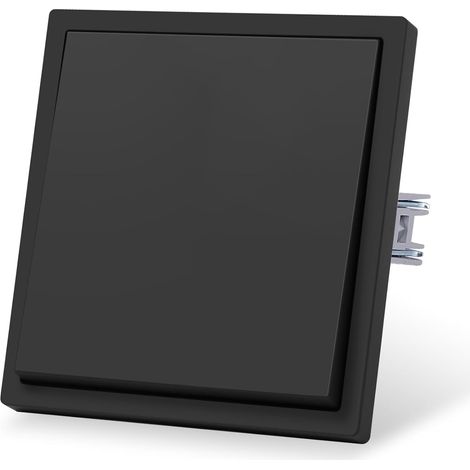 Matte Toggle Switch with Voltage Claws 1 Way Wall Switch Recessed Black Rocker Switch Plastic Plates with Skin Sensitivity 80mm x 80mm (1/5)