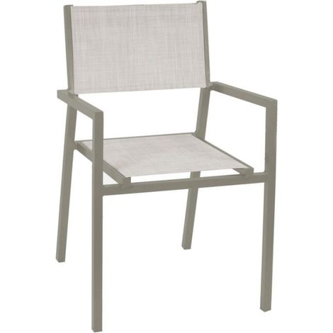 Poltrona alluminio e texilene cleveland tortora opaco cm55x56 x h86 (1/2)