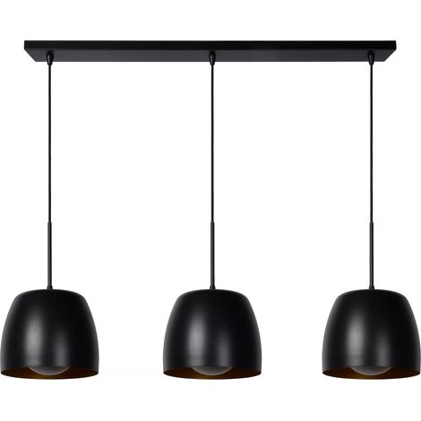Lampada a sospensione nera/oro Nolan 3xE27 40W Lucide (1/5)
