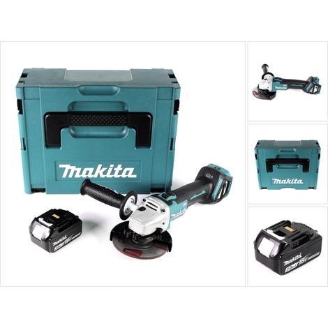 Amoladora angular sin cable Makita DGA 511 F1J 18V 125mm sin escobillas + 1x batería recargable 3.0Ah + Makpac - sin cargador