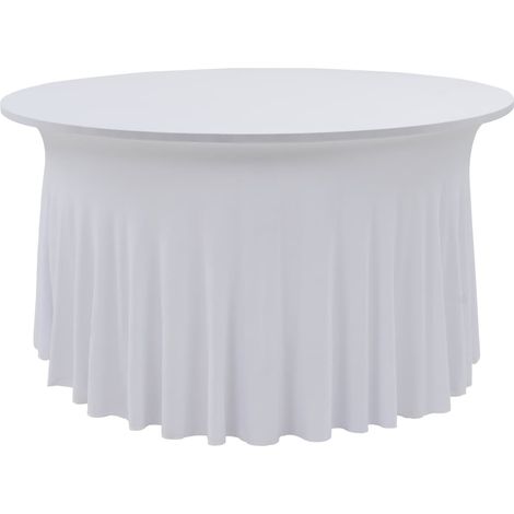 2 nappes extensibles avec bordure, blanches, 150 x 74 cm