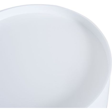 EASYCOMFORT Tavolino da Salotto Moderno in Legno, Tavolino Rotondo con Cassetto, Tavolino da Caffè per Soggiorno e Camera, Bianco