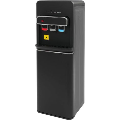 HAUTOUR Distributeur d'eau sur Pied À Chargement par Le Bas, Fontaine À Eau 3 Températures Froide Chaude Ambiante, Distributeur Eau avec Sécurité Enfant, 96cm, PVC Noir pour Bureau Cuisine Maison (1/5)