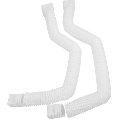 2 kits rallonges de descente gouttière flexibles 53 à 147 cm, tuyau d’évacuation pour usage résidentiel, blanc (1/5)