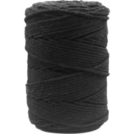 Schwarze Baumwollschnur, 2 mm, 200 m, zum Basteln von Geschenkverpackungen und Dekorationen (1/5)