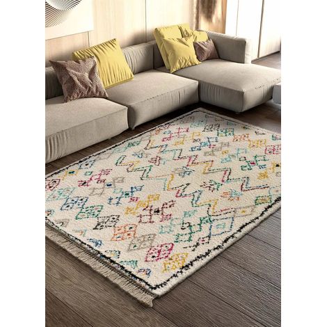 ATTICGO Tapis berbère YEBEL 21 Blanc 135x190 cm (1/4)