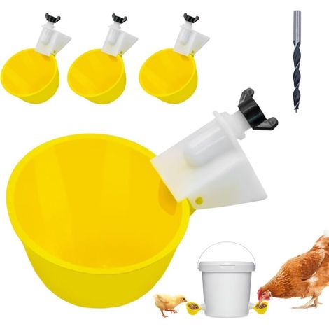 4 Stück Abreuvoir Poules DIY Abreuvoirs Automatiques Accessoire Poulailler Distributeur d'eau pour Poulets, Canards, Cailles et Pigeons (1/5)