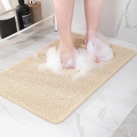 Alfombrilla antideslizante ducha 40 x 60 cm, Alfombrillas antideslizantes, Alfombrillas baño secado rápido, Alfombrilla antideslizante, Beige (1/5)