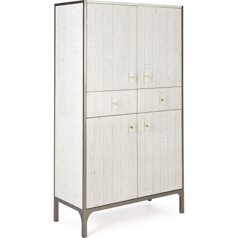 Aparador 100X45X178 Madera Blanco/Metal Marron (1/5)