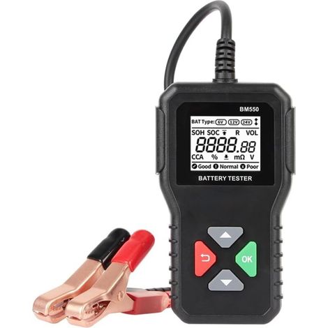 Analyseur de batterie automobile, testeur de batterie pour batteries 6 V/12 V/24 V, 100-2000 CCA, plastique ABS (1/5)